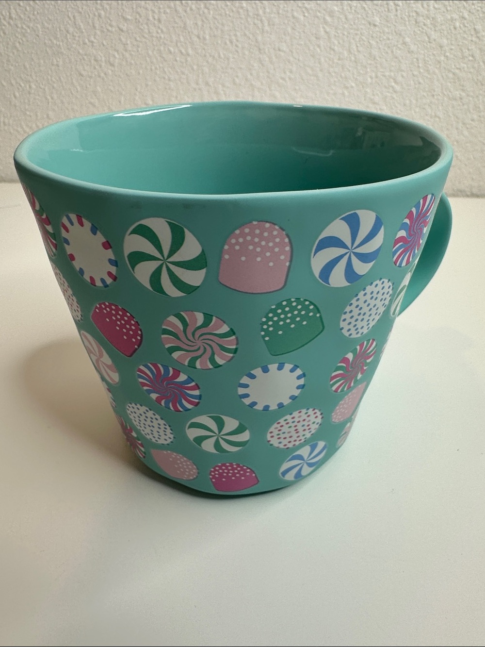 Turquoise Candy Pattern Ceramic Mug - Picture 3 of 10